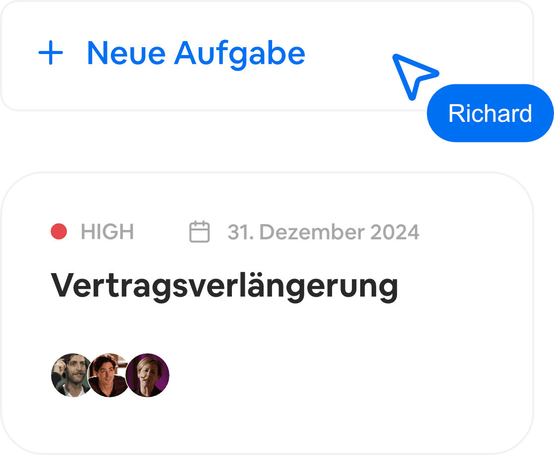Effizientes Aufgaben- und Vertragsmanagement mit automatischer Fristenkontrolle